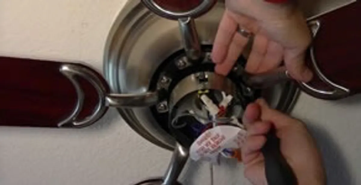 Ceiling fan installation with electrical wiring and mounting by professional electrician in Bakersfield, CA
