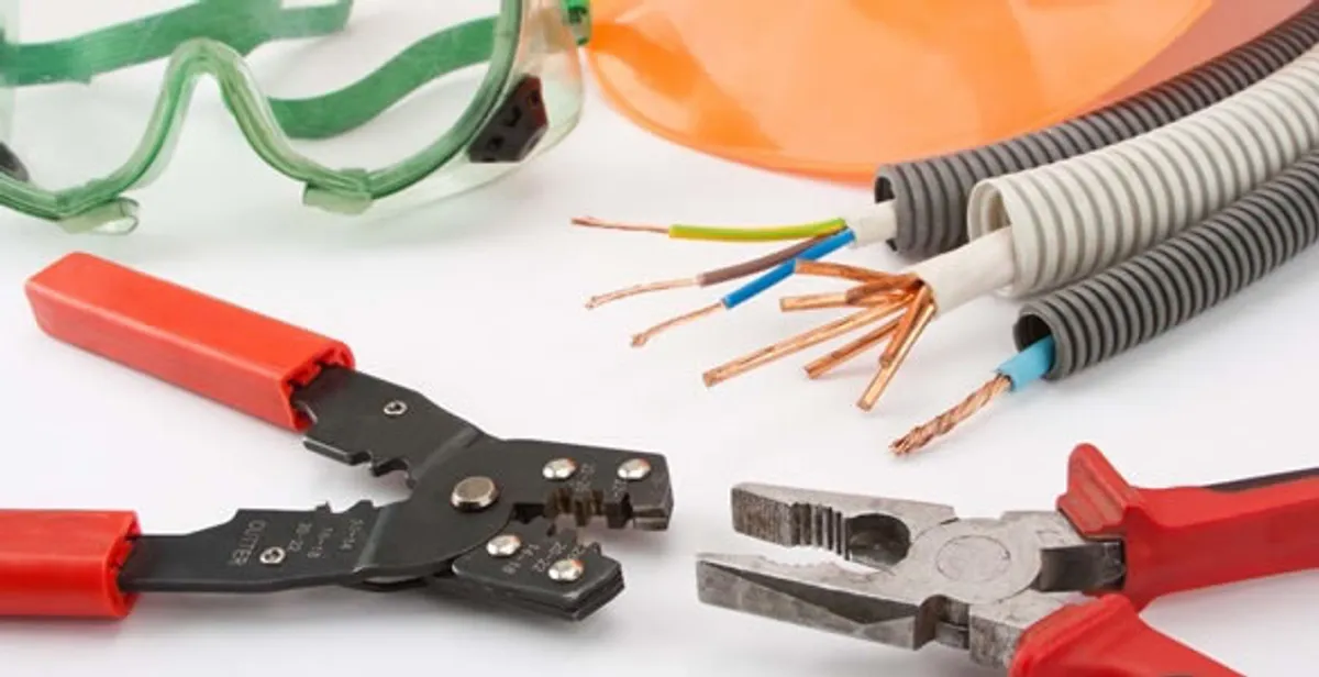 Electrical wiring repair with professional tools and safety equipment in Arvin, CA