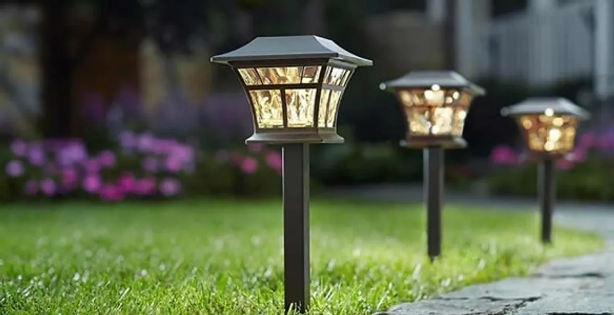 landscape lighting installation services with professionally installed pathway lights in Bakersfield, CA